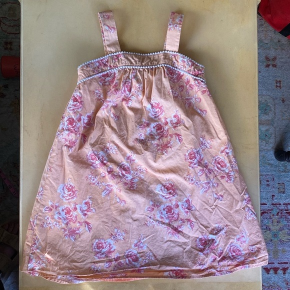 Two Janie and Jack Little Girls Spring Summer Dresses Size 6 Peach Pink White - Picture 10 of 16